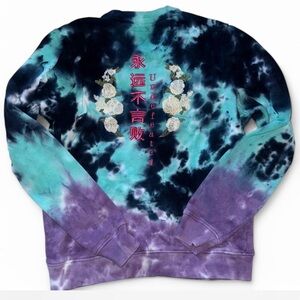 Blind Rooster Teal and Purple TieDie Crewneck Sweatshirt